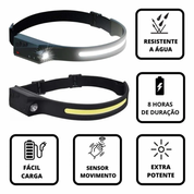 LumiSense Pro - Lanterna de Cabeça LED com Sensor de Movimento