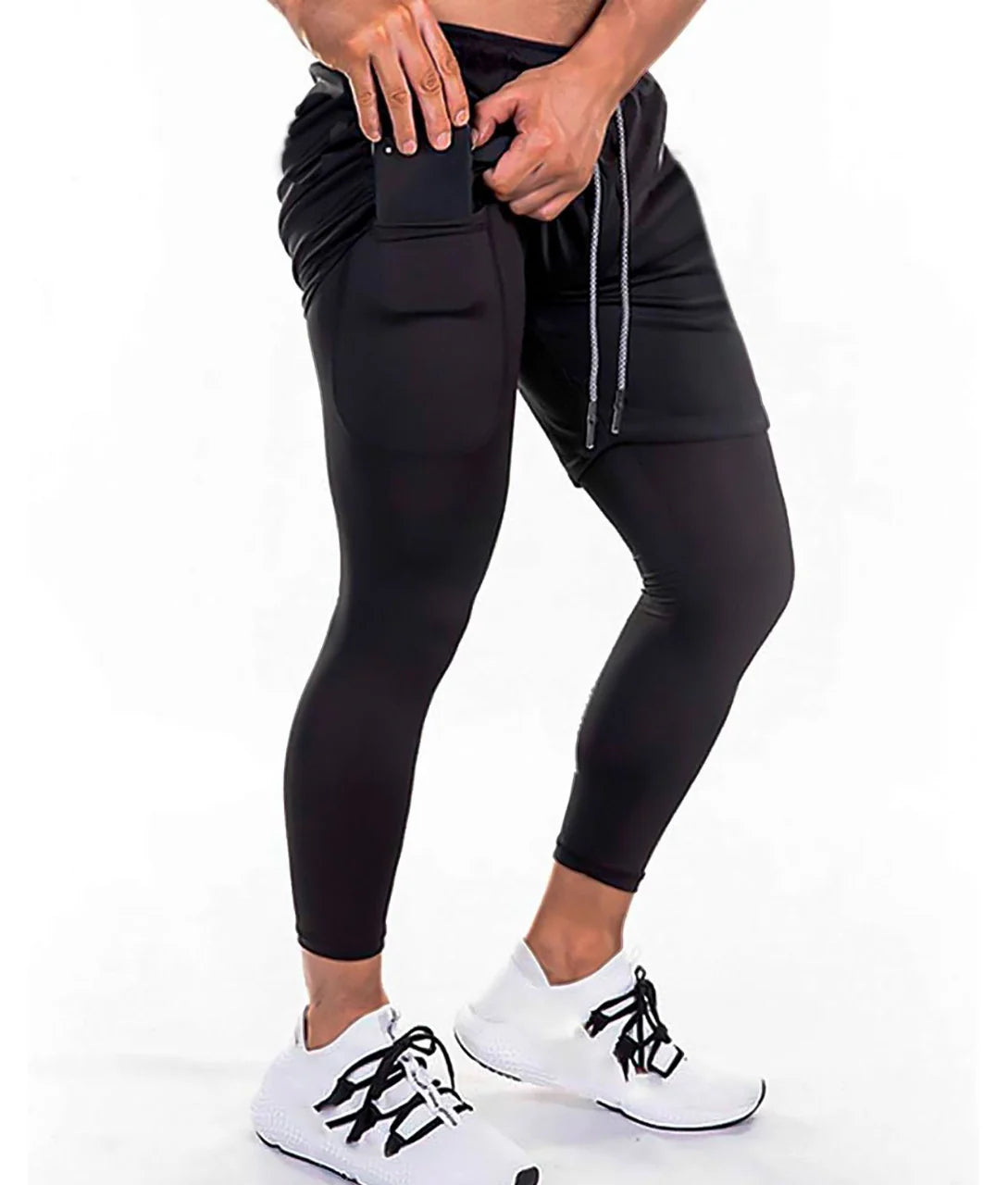 CALÇA DRY-FIT 2 EM 1 DE COMPRESSÃO