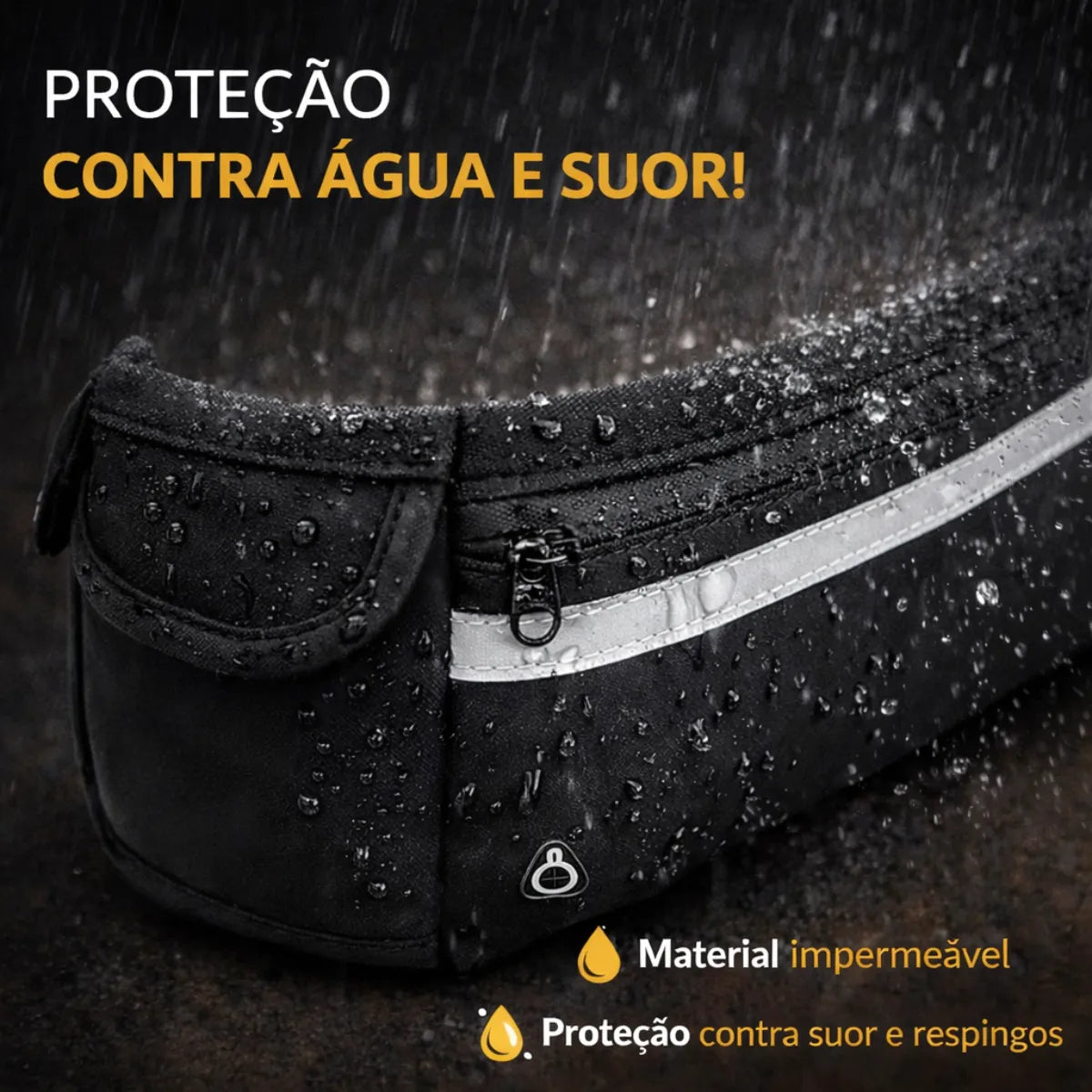 RUN BELT - Compacta, Segura e Resistente à água.