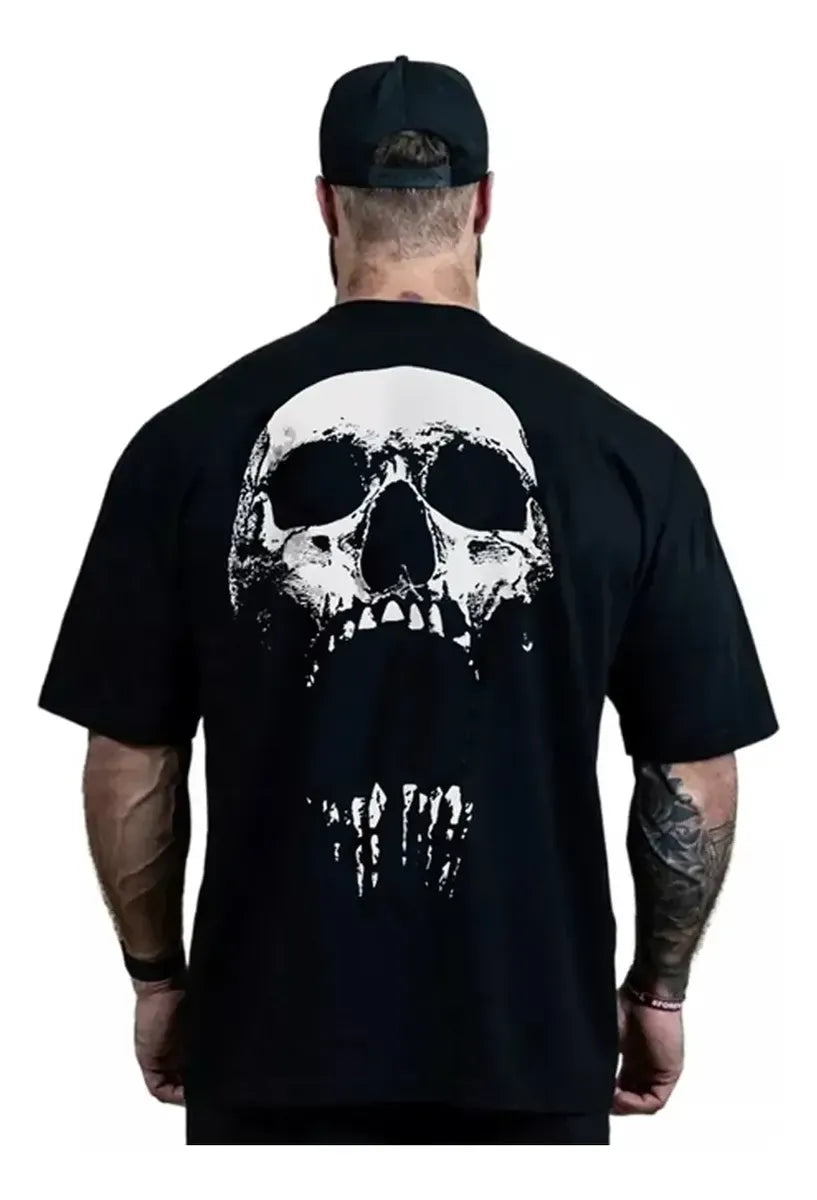 Camiseta Oversized Academia Caveira