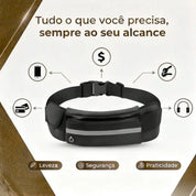 RUN BELT - Compacta, Segura e Resistente à água.