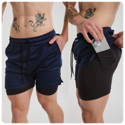 KIT 3 BERMUDAS DRY FIT COMPRESSÃO 2 EM 1