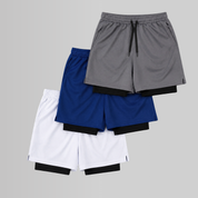 KIT 3 BERMUDAS DRY FIT COMPRESSÃO 2 EM 1