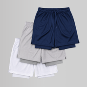 KIT 3 BERMUDAS DRY FIT COMPRESSÃO 2 EM 1