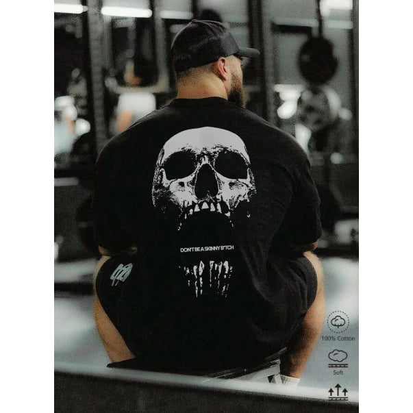 Camiseta Oversized Academia Caveira