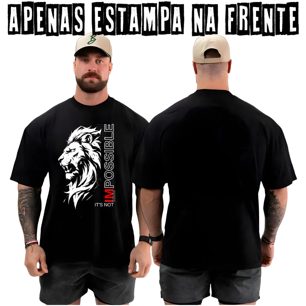 Camiseta Oversized Leão Streetwear Treino Academia
