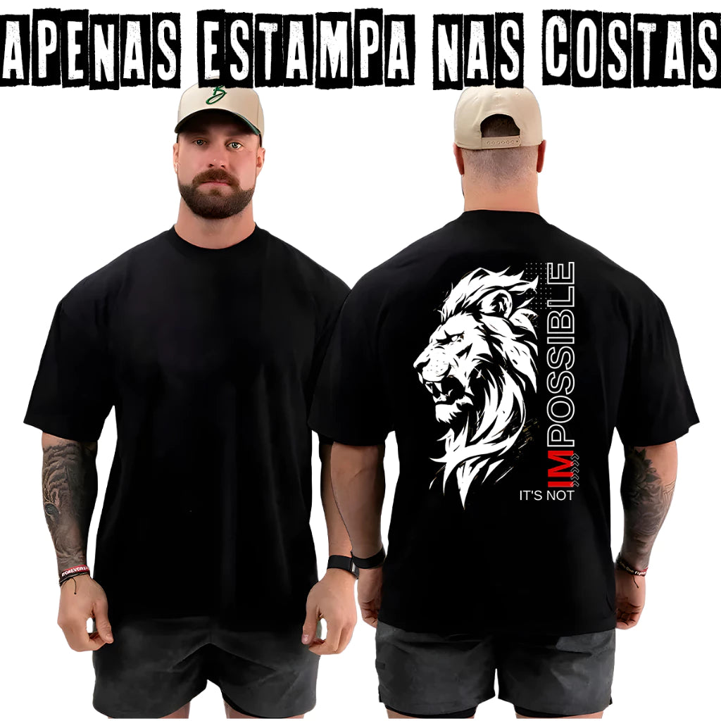 Camiseta Oversized Leão Streetwear Treino Academia