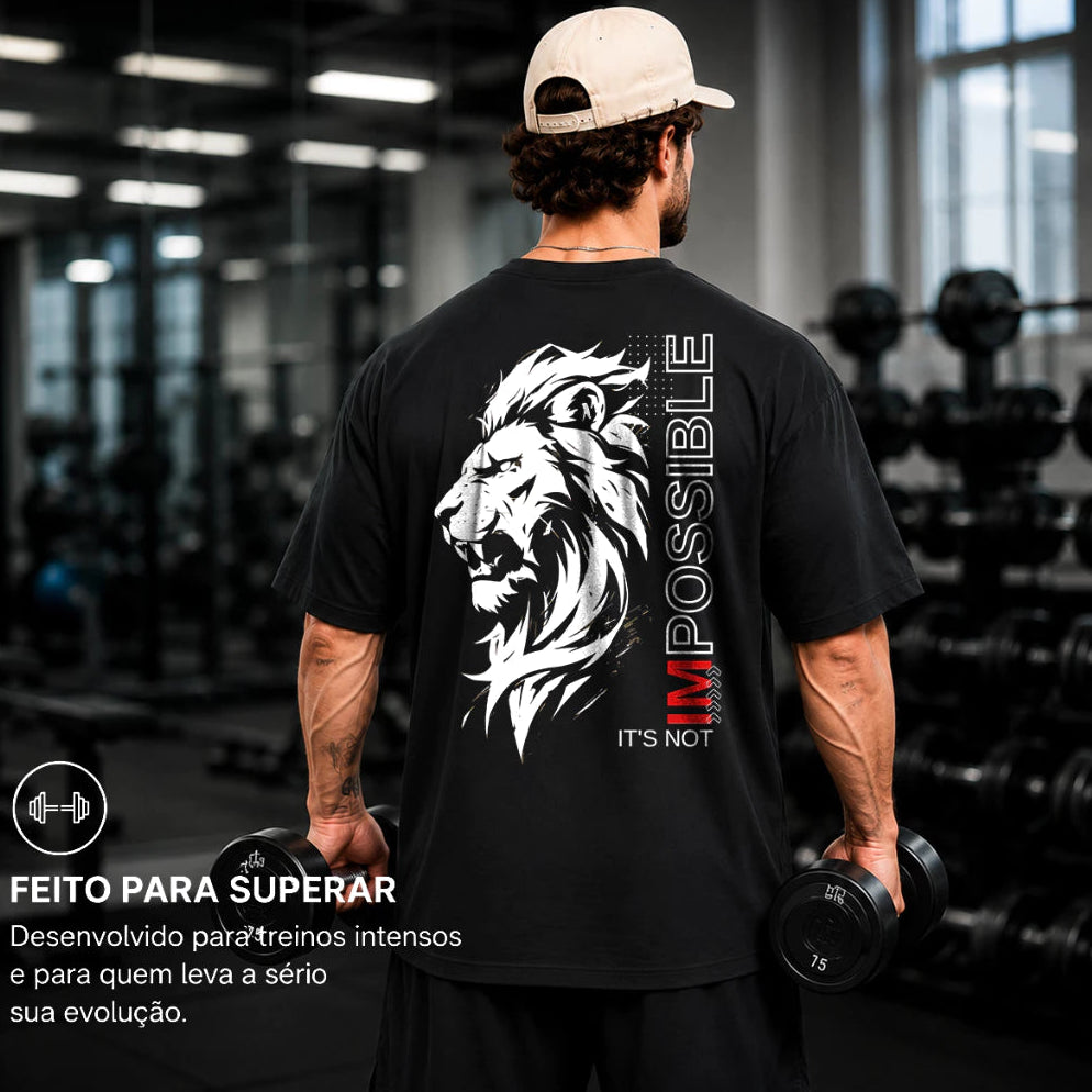 Camiseta Oversized Leão Streetwear Treino Academia