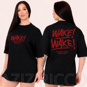 Camiseta Oversized WAKE WAKE Treino 100% Algodão Streetwear