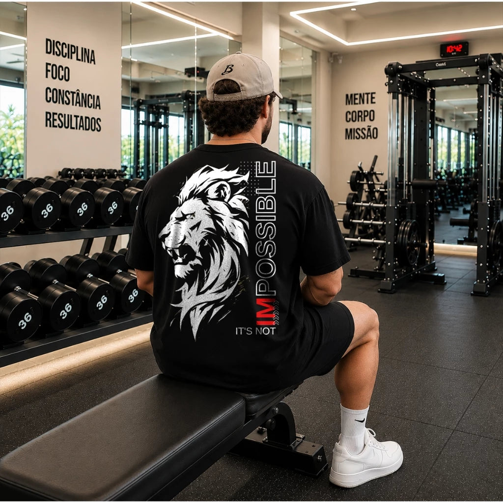 Camiseta Oversized Leão Streetwear Treino Academia