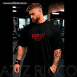 Camiseta Oversized WAKE WAKE Treino 100% Algodão Streetwear
