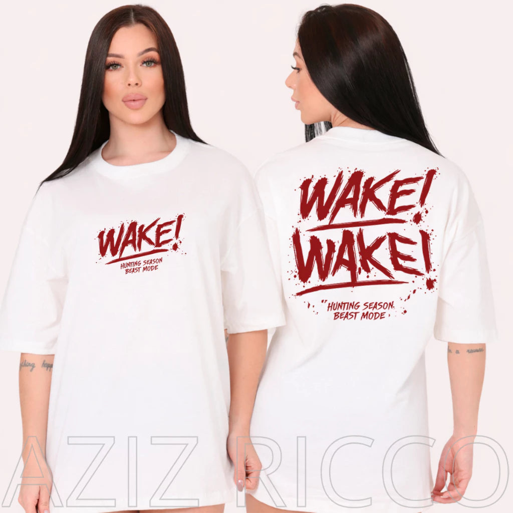 Camiseta Oversized WAKE WAKE Treino 100% Algodão Streetwear