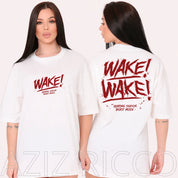 Camiseta Oversized WAKE WAKE Treino 100% Algodão Streetwear