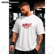 Camiseta Oversized WAKE WAKE Treino 100% Algodão Streetwear