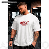 Camiseta Oversized WAKE WAKE Treino 100% Algodão Streetwear