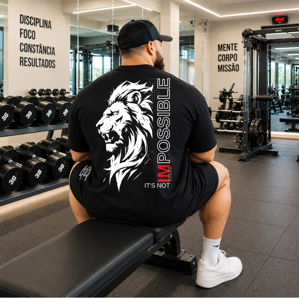 Camiseta Oversized Leão Streetwear Treino Academia