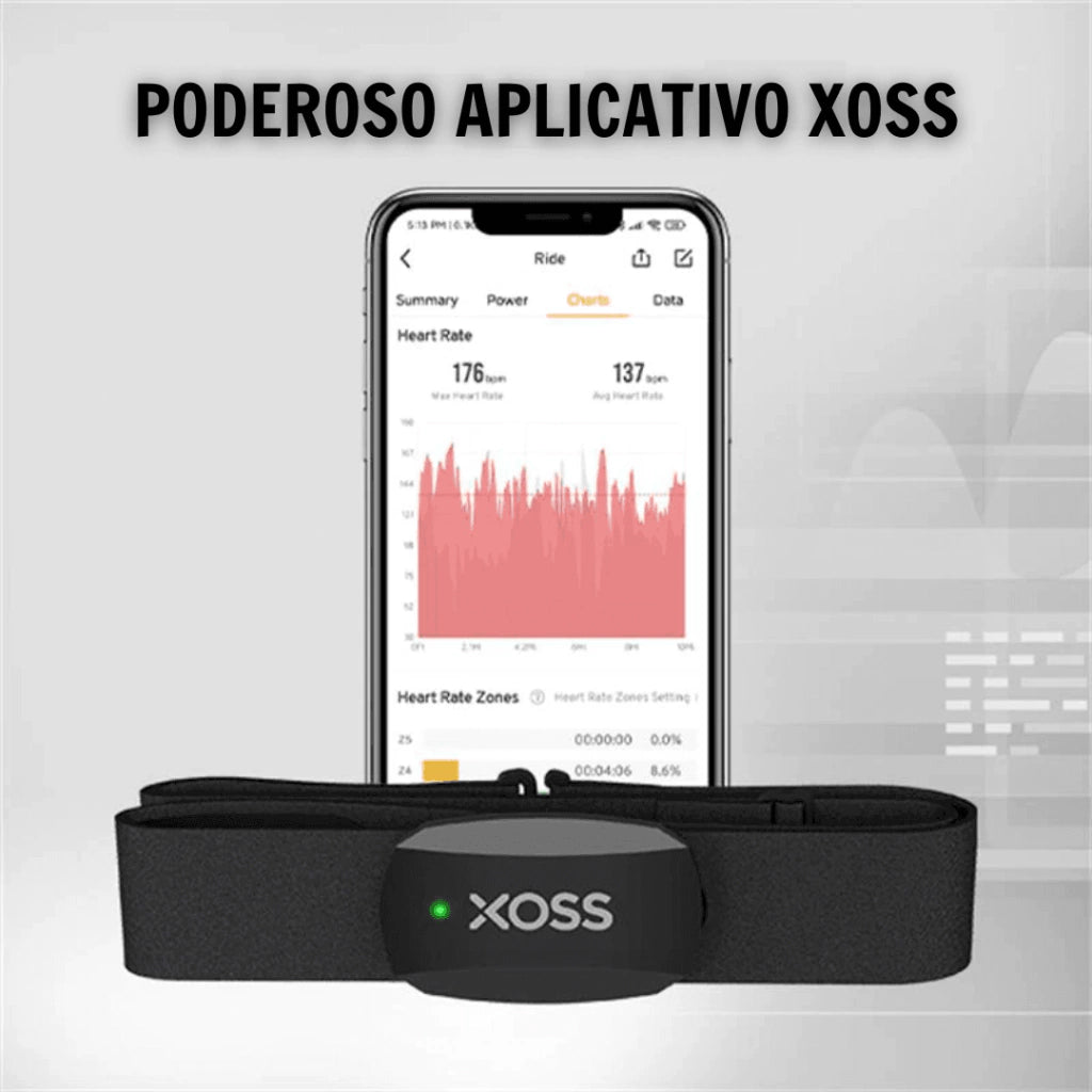 Cinta Cardíaca XOSS X2 Bluetooth + ANT+ GPS
