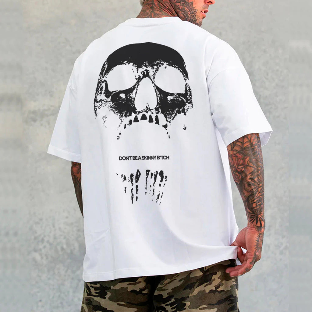 Camiseta Oversized Academia Caveira