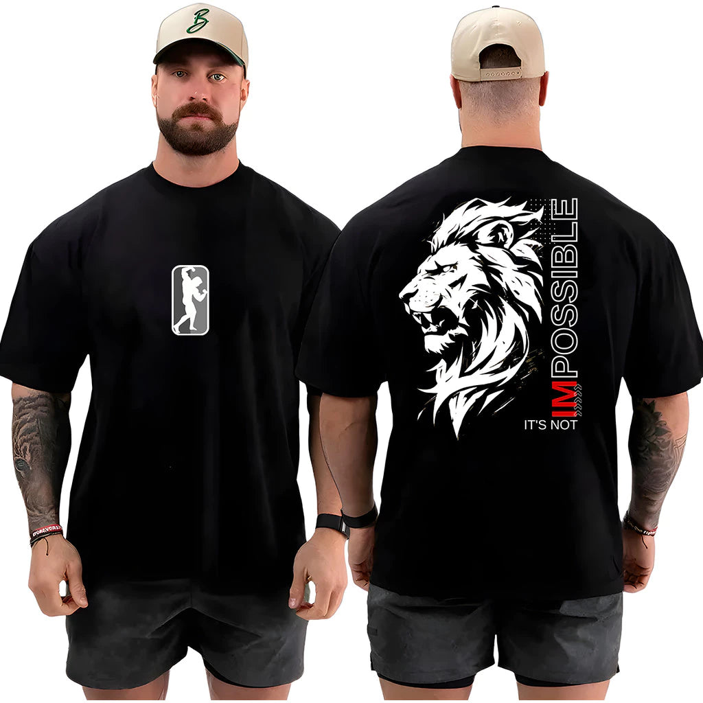 Camiseta Oversized Leão Streetwear Treino Academia